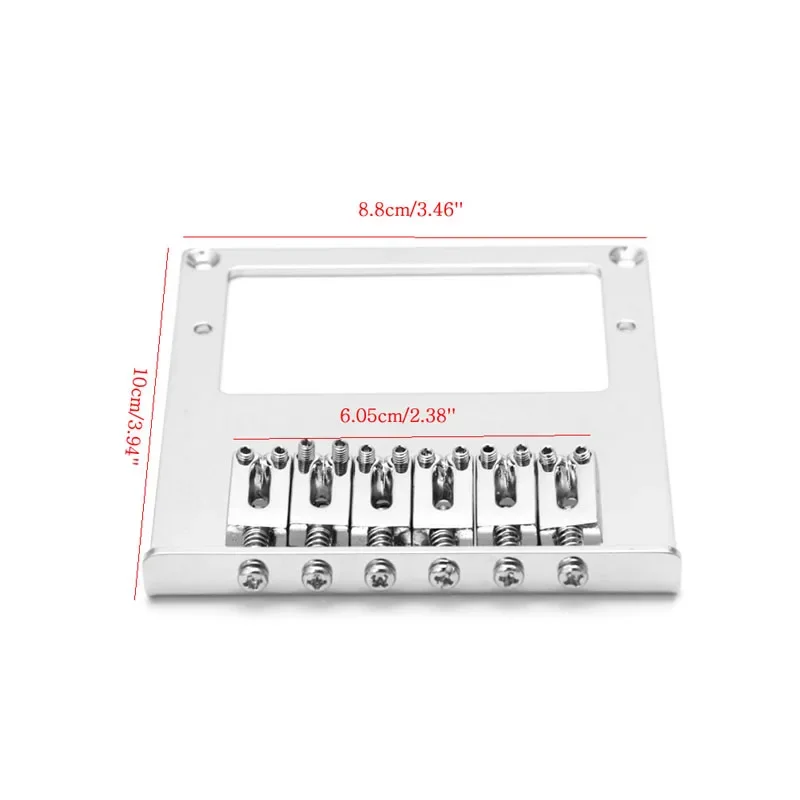 Puente de guitarra eléctrica TL, sillín cuadrado de 6 cuerdas para guitarra Telecaster, agujero de pastilla doble, tornillo a juego + llave inglesa