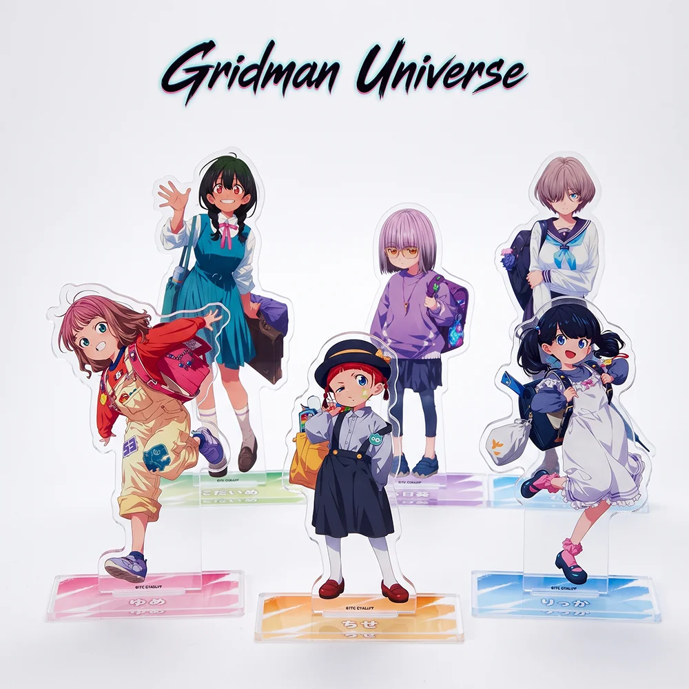 Gridman Universe Rikka Takarada Akane Shinjou 15CM Cute Anime Acrylic Stand Keychain Character Model Desk Decor Collect Gifts