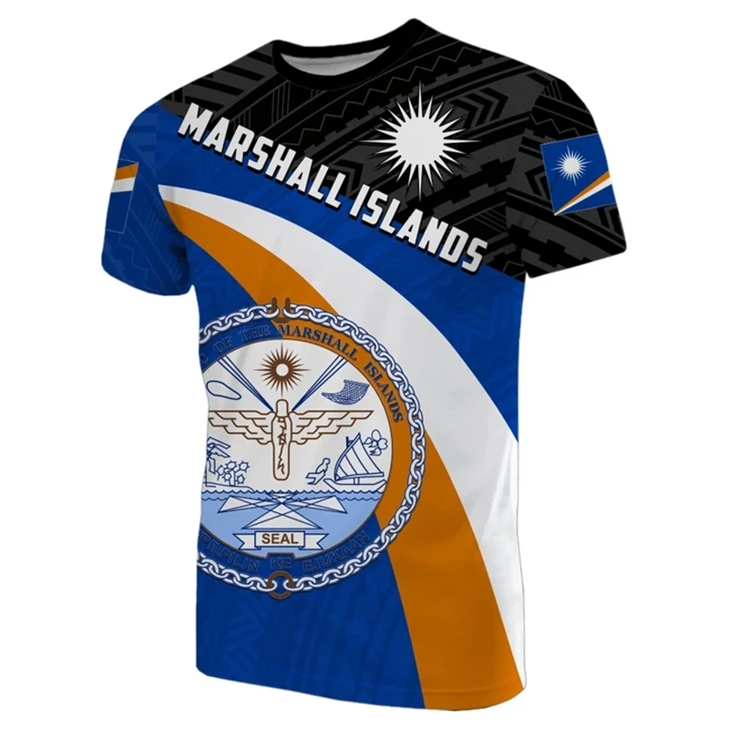 Marshall Islands Flag Map Graphic T Shirts National Emblem T Shirt For Men Clothes Polynesia Unisex Tshirt Casual Tee Women Tops