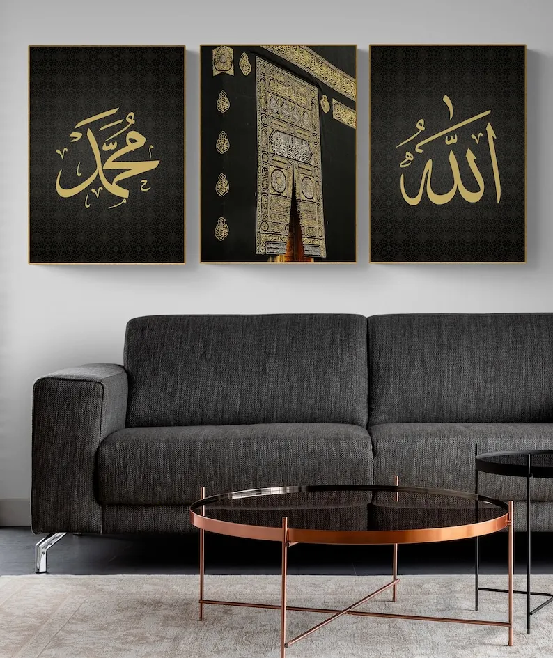 1/3 Stück islamische muslimische Schrift Leinwanddruck arabische Kalligraphie Angebot Moschee Wandkunst Poster für Wohnzimmer Home Decor