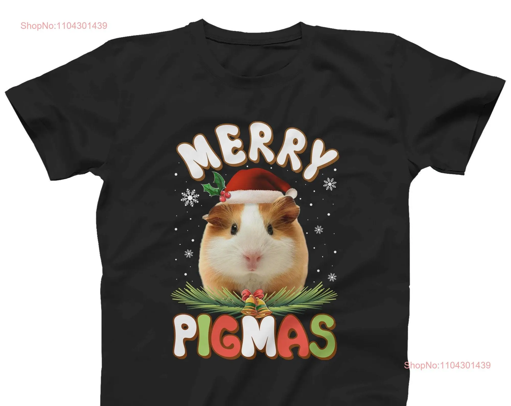 Merry Pigmas For And Kids Xmas T shirt Christmas Guinea Pig Lovers Top S 5XL  long or short sleeves