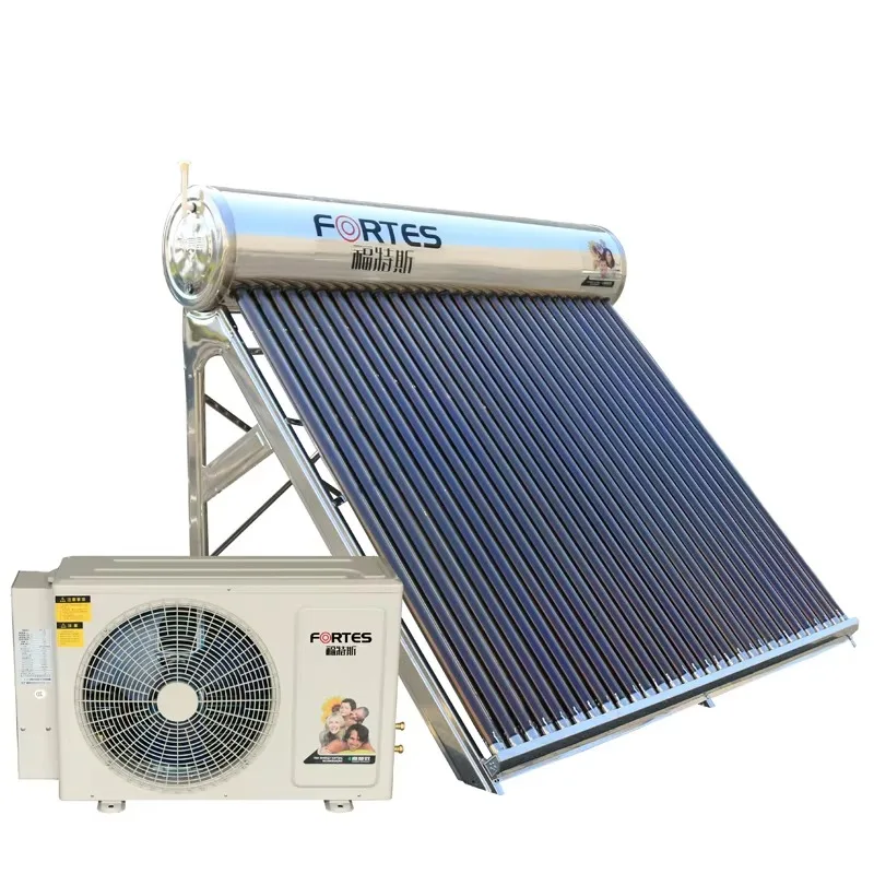 【2026】 Best Price Pressurized Evacuated Tube Hybrid Solar Water Heater System + Air Source Air To Water Heat Pump For Home
