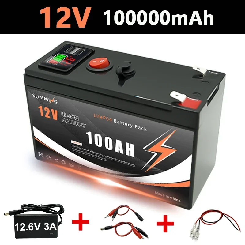 Lithium 12V 150Ah LiFePO4 Deep 4000+ Cycles Batterij Oplaadbare batterij voor verlichting, elektrische wielen, zonne-energie/windkracht, kleine UPS