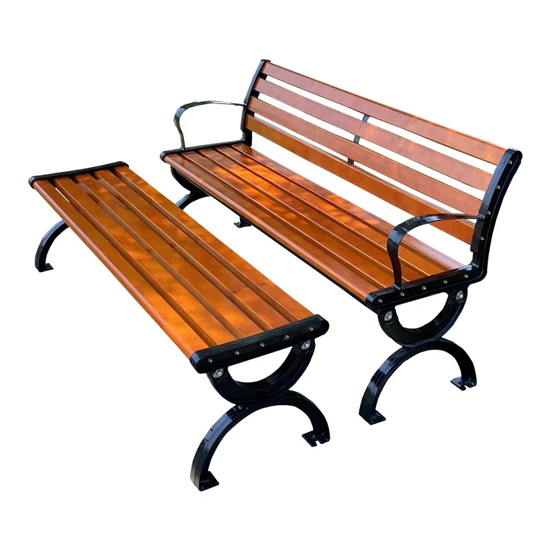 

Park chair outdoor long row courtyard leisure plastic wood backrest waiting chair outdoor