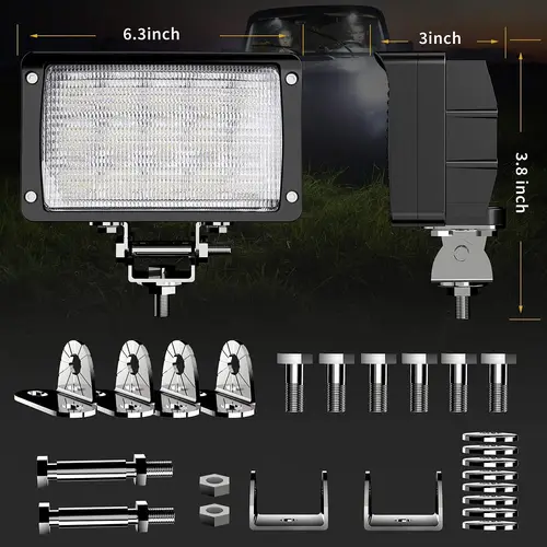 Imagen 2 del producto Luz de inundación LED de 6,3 pulgadas y 75W para Tractor, trabajo pesado, Lam 98000LM, camión excavador todoterreno para Jo-Deer Ku-bo Fen-dt Claas