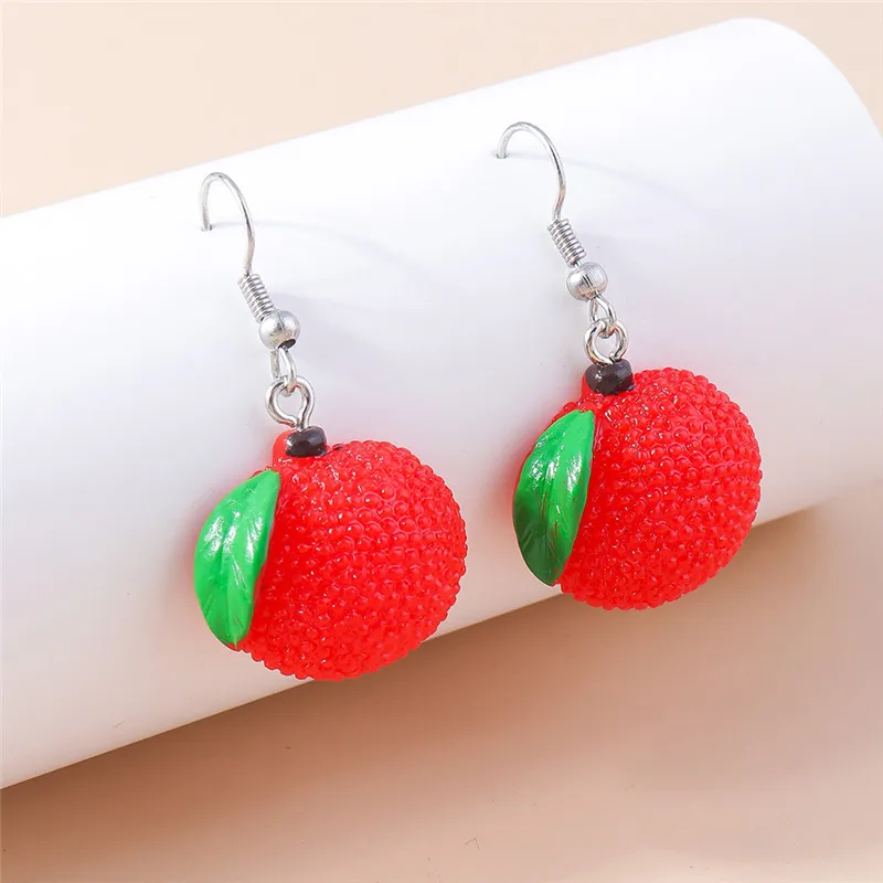 Aihua Cartoon kreative orange Ohrringe für Frauen neue Mode Früchte Ohrringe lustige Schmuck Geschenke – Detail 10