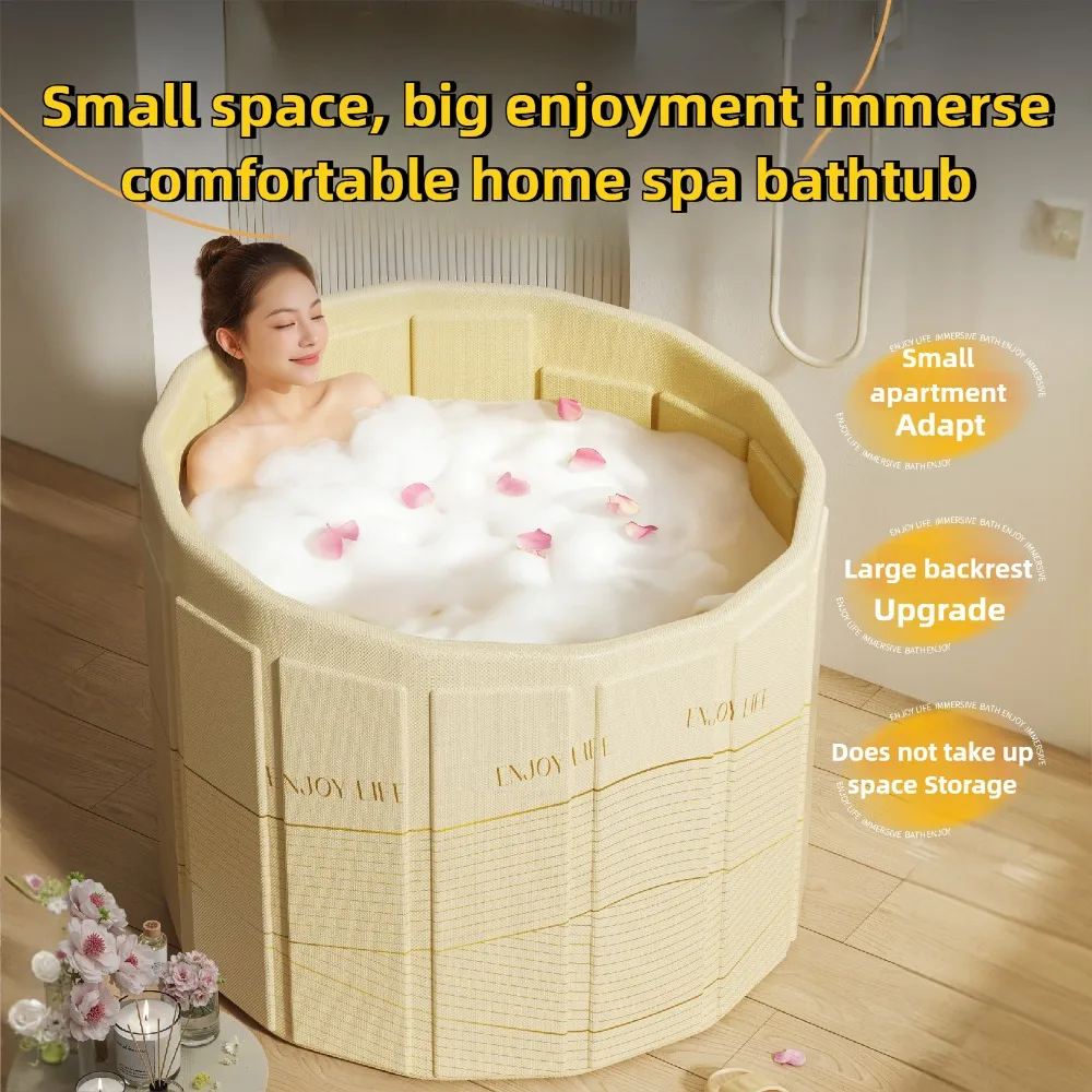 Portable Bathtub for Adult Kids Foldable Soaking Bathtub for Hot SPA & Ice Bath Small Bathtub Collapsible Bathtub for Bathing