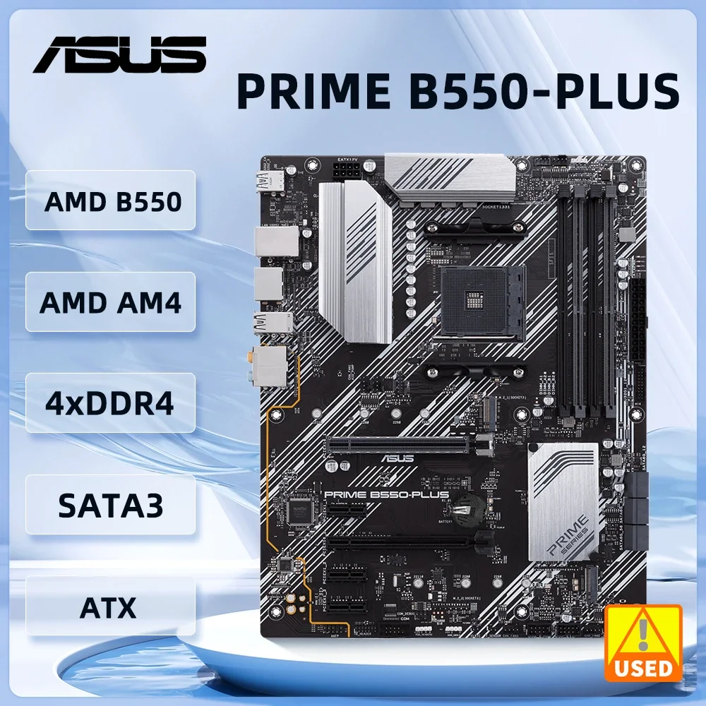 Asus B550 Motherboard PRIME B550-PLUS Socket AM4 DDR4 128GB ATX support Ryzen 5 5500 5100 3500  4700 5800 3900 cpu ATX