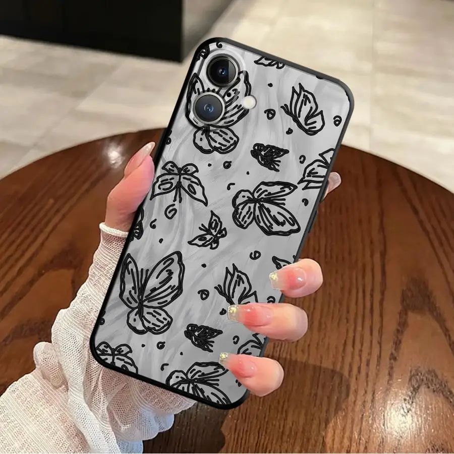 حافظة لهاتف آيفون X XS XR 11 17Air 13 Mini 15 Plus 12 14 SE 7 8 17 16 Pro Max فراشة جميلة #2