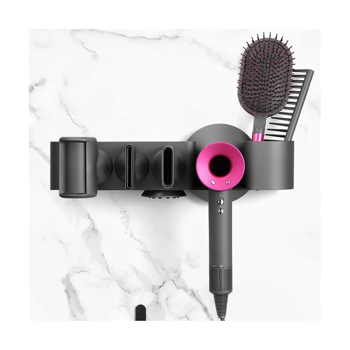 

For Supersonic Series Hair Dryer Storage Rack +Diffusion Styler Nozzle Free Punching Wall Storage Shelf Holder