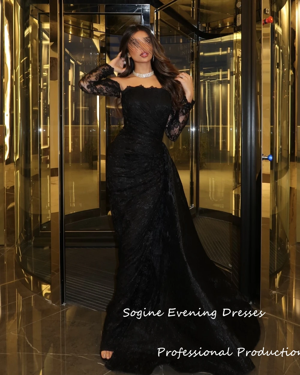 Seksowne koronkowe sukienki na studniówkę 2025 bez ramiączek z odpinanym rękawem i odkrytymi ramionami فساتين سهرات Suknie z marszczeniami