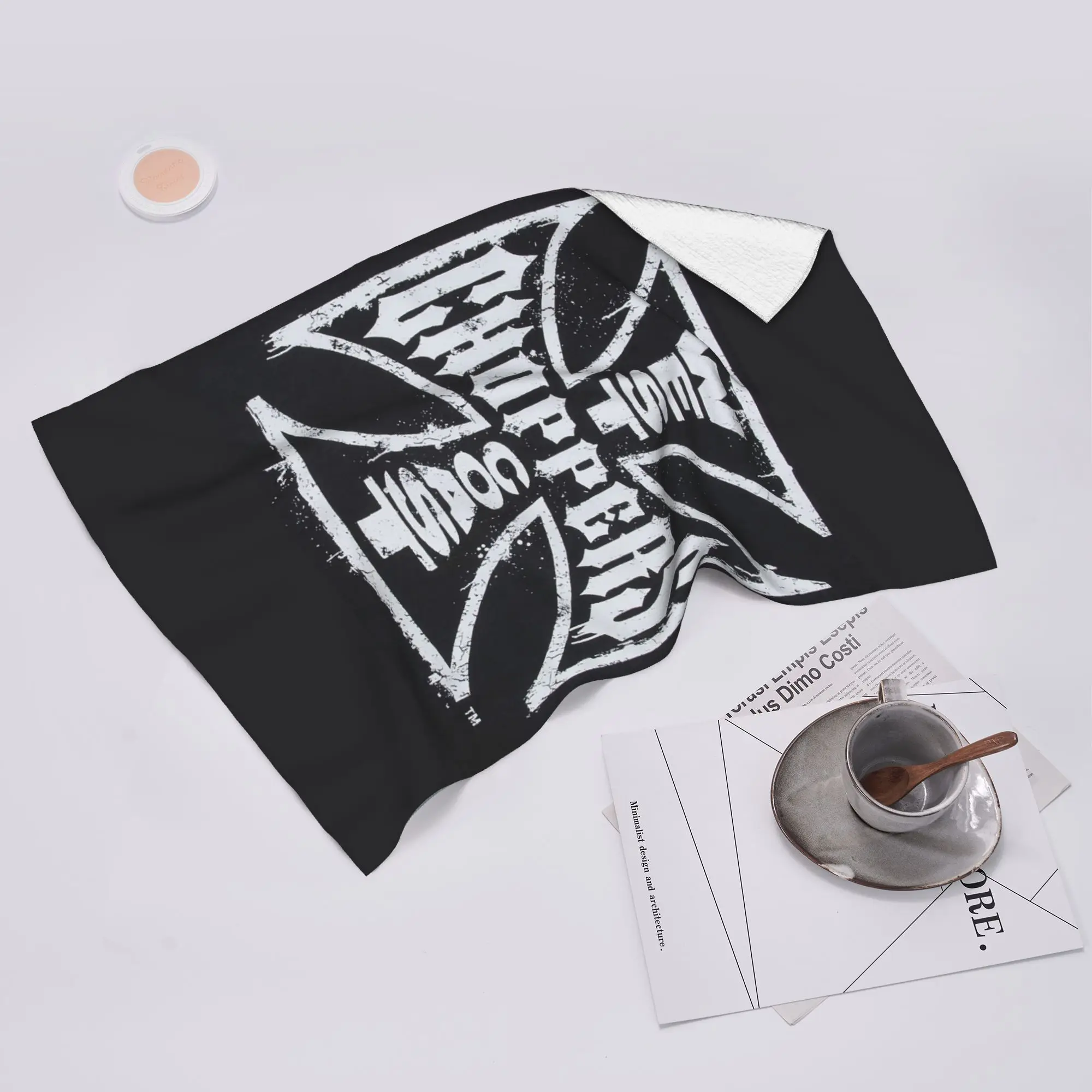 Toalla facial suave personalizada West Coast Iron Cross Choppers, toallas de algodón absorbentes de secado rápido para piscina y baño