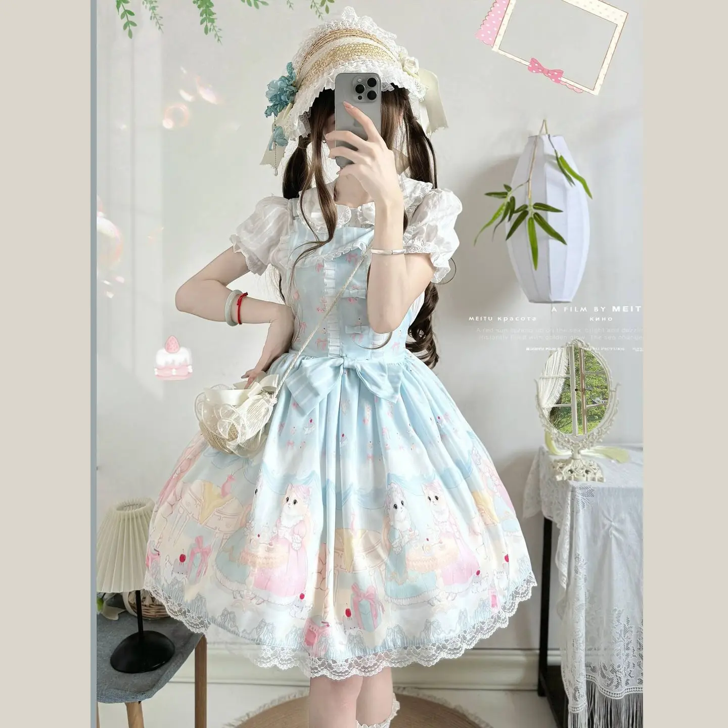 

SIOMES, оригинальный дизайн, юбка Лолиты, JSK, платье Лолиты на бретелях, кавайное пышное платье феи для перерыва на чай