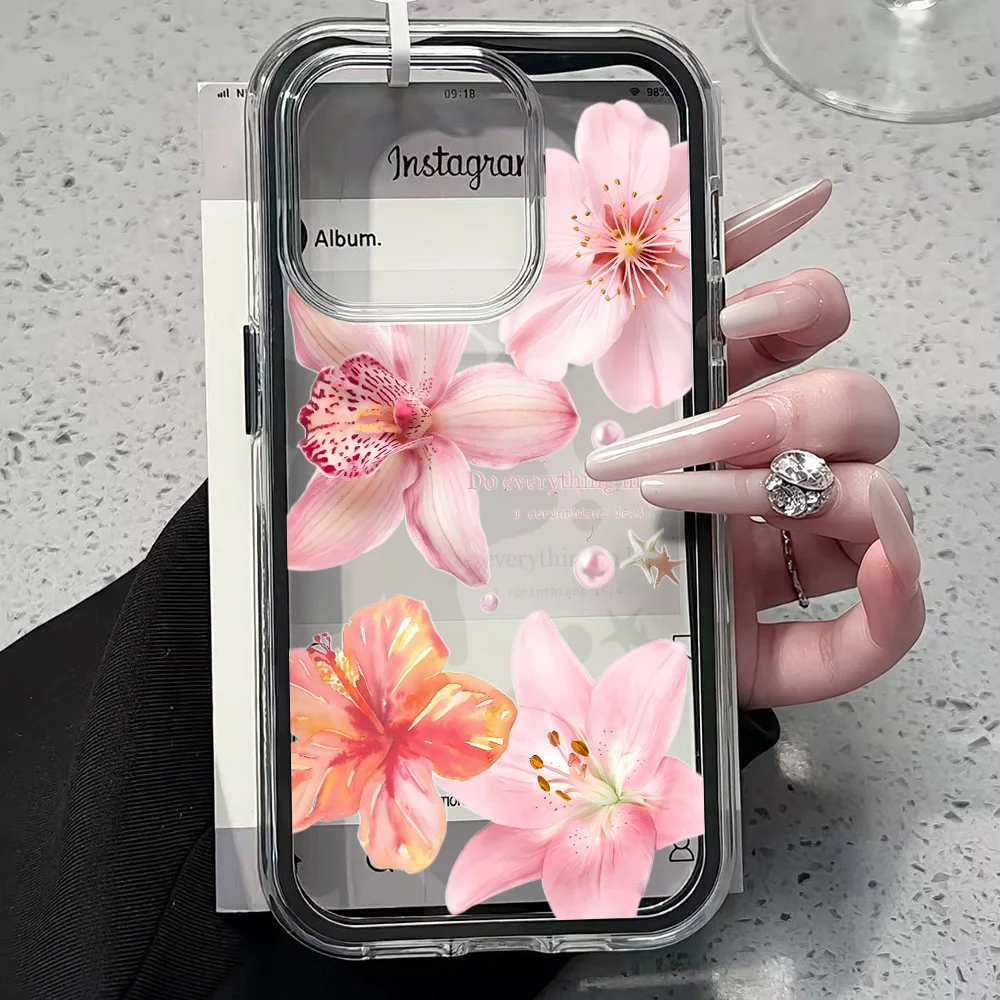 Blumen-Bibel Transparente Handyhülle für iPhone 17 13 16 15 11 12 14 Pro Max 17 Air XR X Hülle Silikon 2 IN 1 Stoßfeste Weiche TPU-Abdeckung – Detail 2