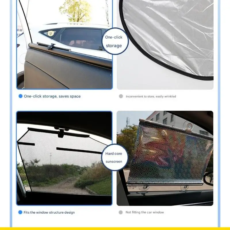 SZCH Adjustable Quick Car Window Shade Antislip Heat Insulation Design Perfect For Short Distance Driving Pack Of 2