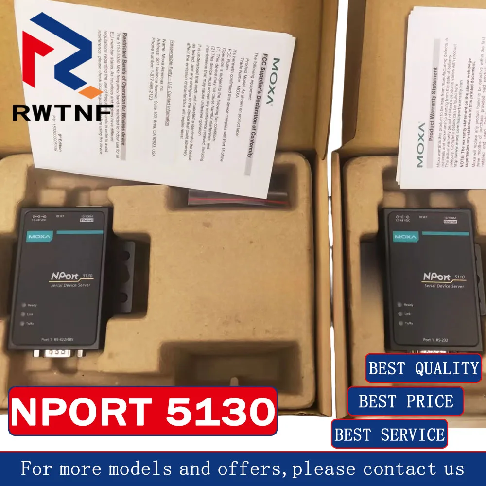 Brand New Genuine NPORT 5130 MOXA 1 Port 422, 485 Modbus Server NP5130, 100% Original Warehouse Stock