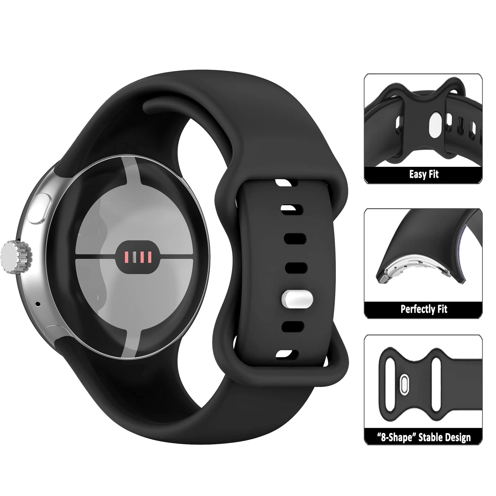 Aktives Armband für Google Pixel Watch 41mm 45mm Zubehör Original Sport Silikon Armband Correa Gürtel Pixel Watch 5 4 3 2 Armband – Detail 7