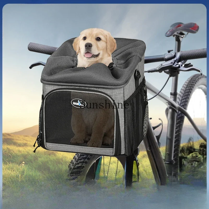 Bicycle frame cat dog pet car bag large capacity electric vehicle foldable bicycle basket