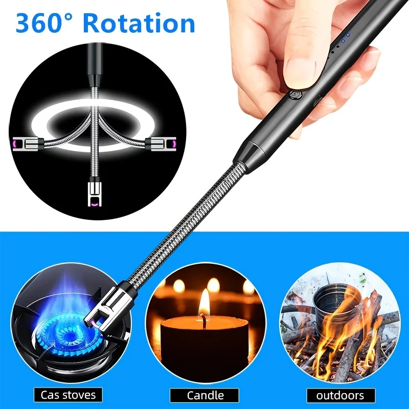 Usb Rechargeable Windproof Arc Lighter For Gas Stoves, Cand…