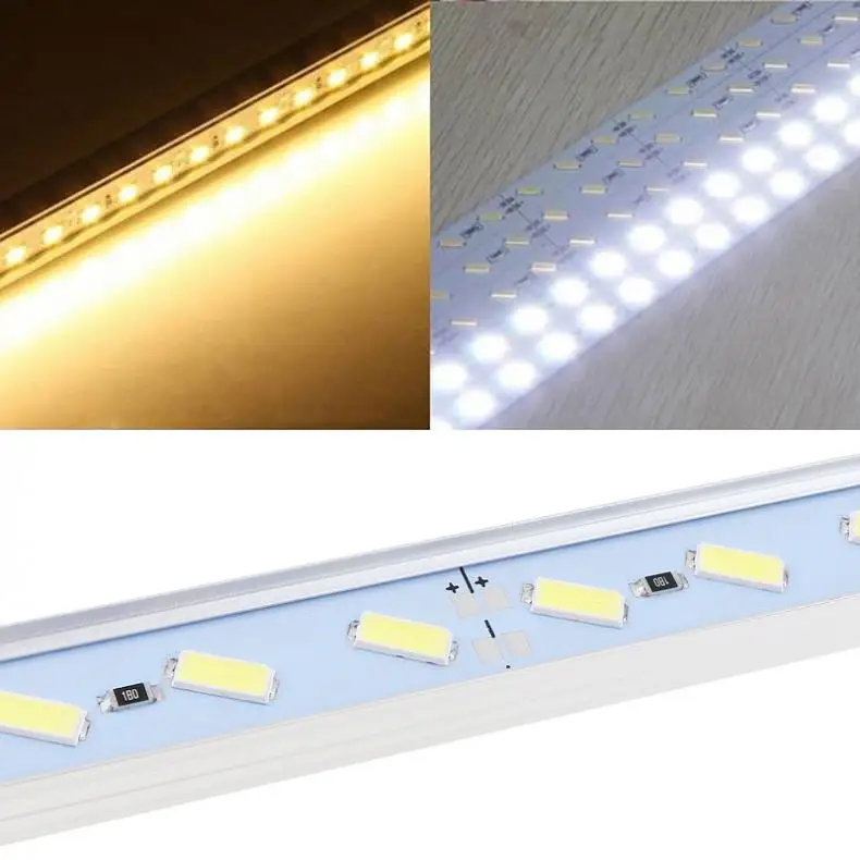 LED 50cm Rígida Strip Light 12V 36 SMD 7020 U Forma Branco Liga de Alumínio Shell Gabinete Lâmpada Bar