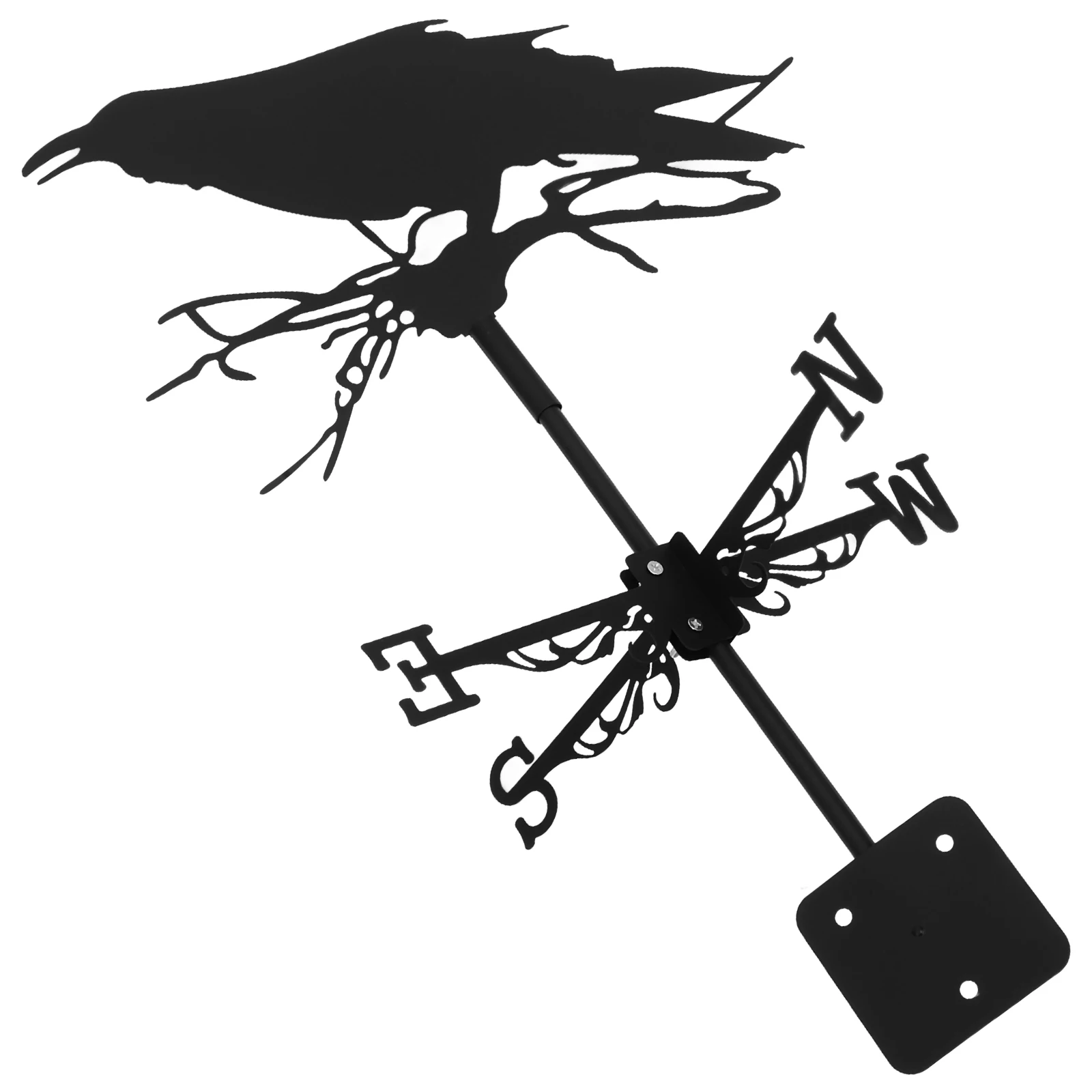 

Iron Weather Vane Backyard Roof Mount Wind Direction Indicator Decorative Garden Yard Decor for Outdoor Patio Lawn Shed Metal