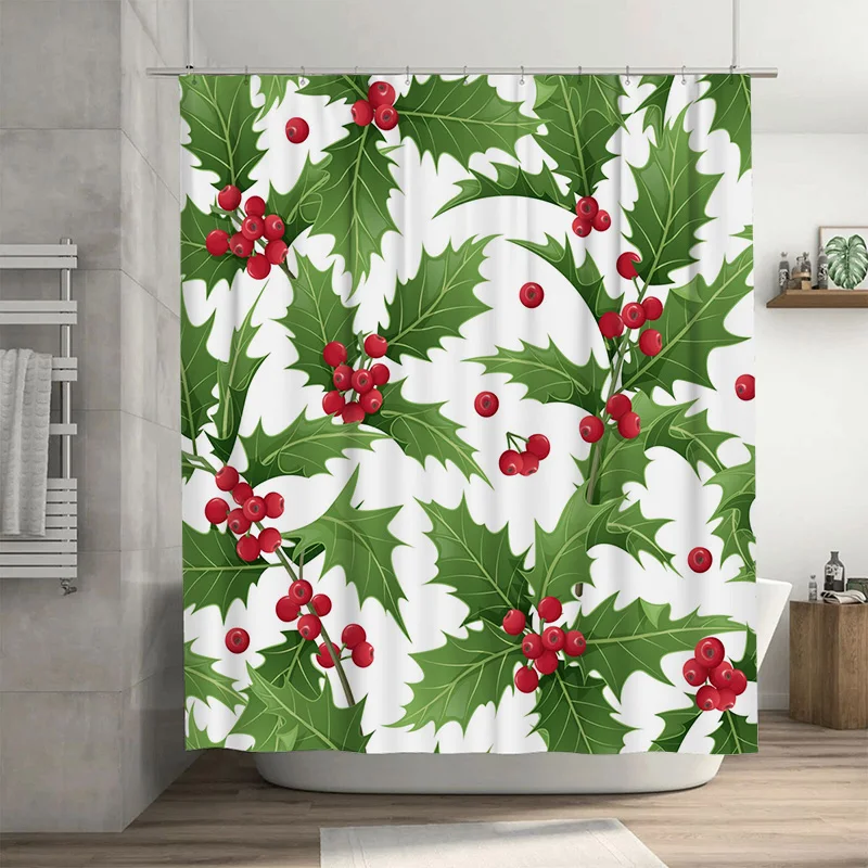 

TU Botanical Shower Curtain Greenery Leaf Print Bathroom Decor Nature Theme Backdrop Farmhouse Style Waterproof Fabric Modern Ho