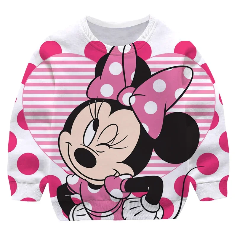 Boys' Minnie Mouse Sweater New Children's Minnie Sweatshirts Warm Children's Boys Bottoming Mickey Sweatshirts Long-Sleeved Tops