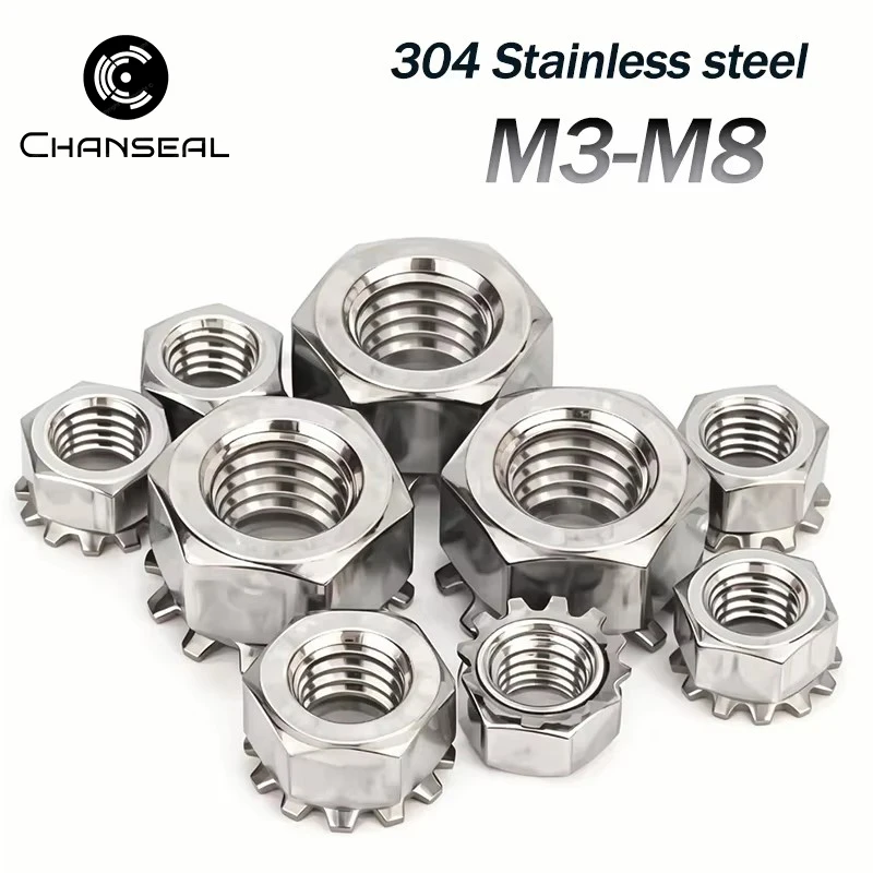 M3 M4 M5 M6 M8 K Nut 304 Stainless Steel Lock Kep Multi-Gear Hexagon Nuts K Type Multi tooth Anti loosening