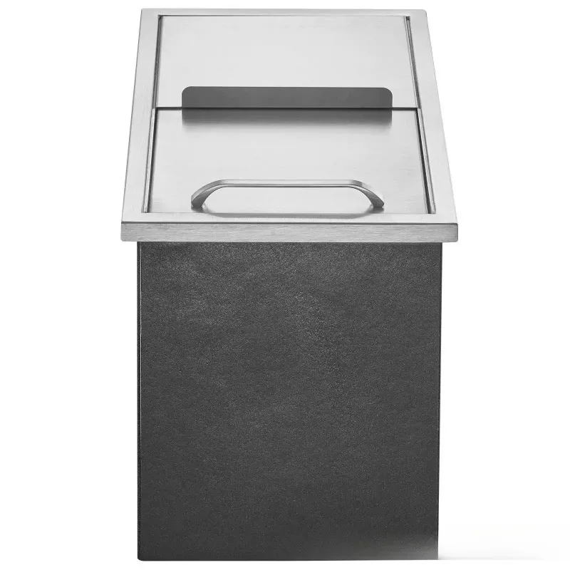 Stainless Steel Ice Tray with Insulation Cotton Embedded Push Lid for Commercial Kitchen Bar Counter Special Ice Storage Pool