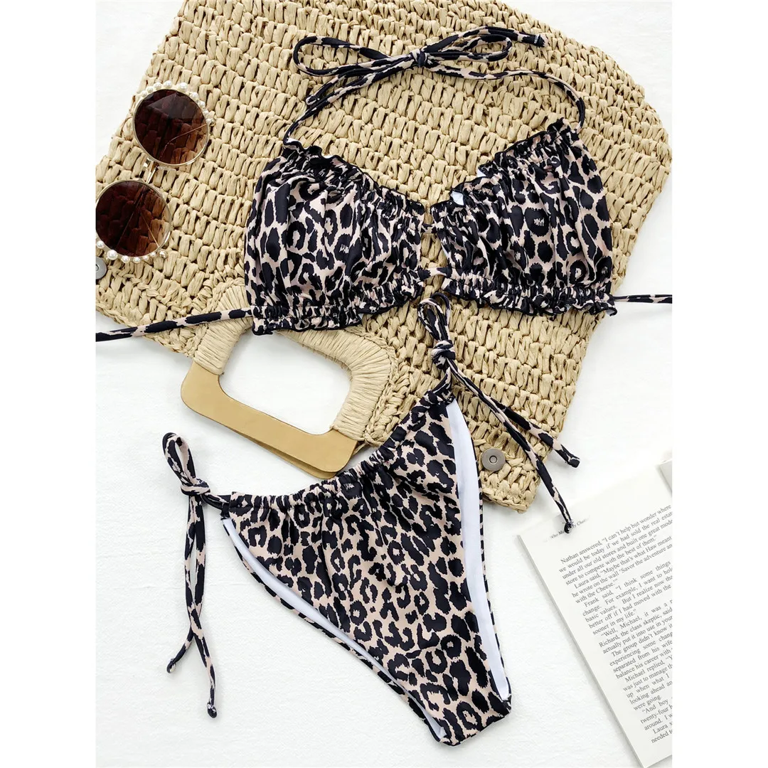 Sexy, geraffter, plissierter Bikini mit Rüschen, Damen-Badeanzug, zweiteiliges Bikini-Set, Badebekleidung, Badeanzug, Modell V3239SW. – Detail 33