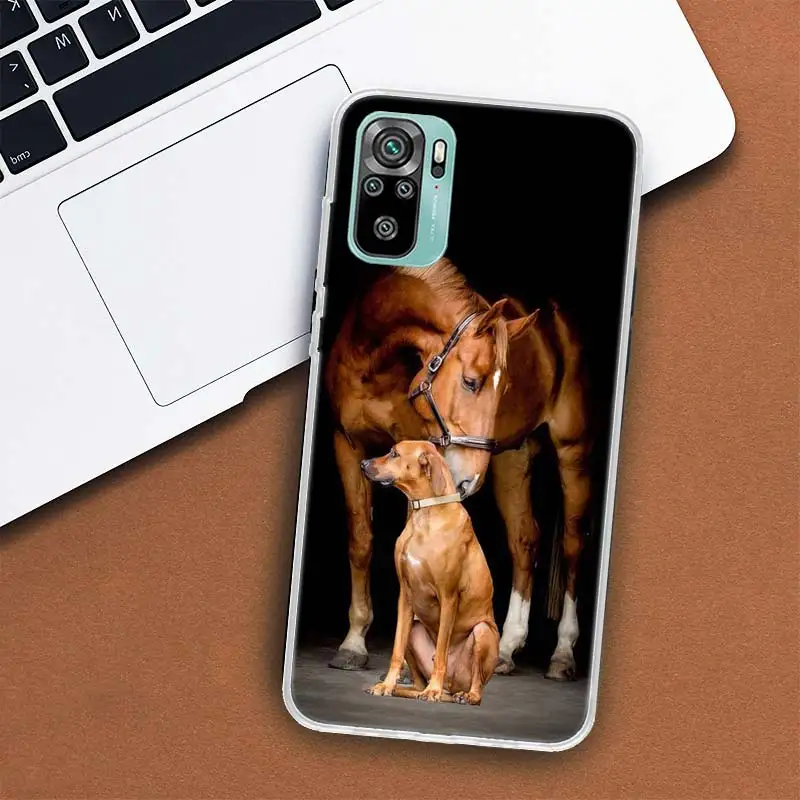 Domineering Cool Horses And Dogs Phone Case For Xiaomi Redmi Note 11S 11T 11E 12S 12 Pro Plus 11 10S 10 9S 9T 9 8T 8 7 Coque Sof