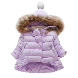 Boys Girls Cotton Padded Coat Winter Children's Down Jacket with Full Zipper Warm Thick Windproof Kids Overcoat Puffer Parka