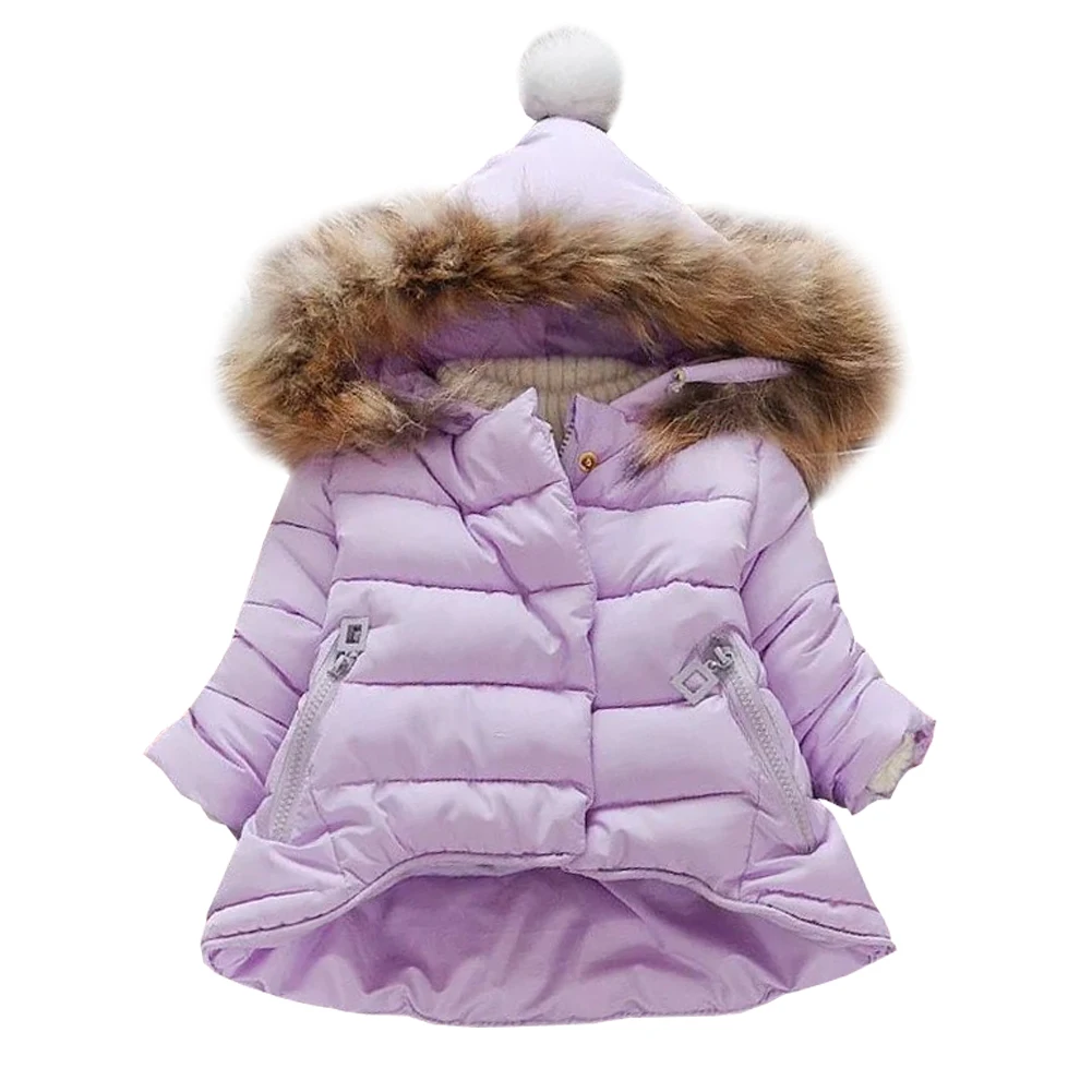 Boys Girls Cotton Padded Coat Winter Children's Down Jacket with Full Zipper Warm Thick Windproof Kids Overcoat Puffer Parka