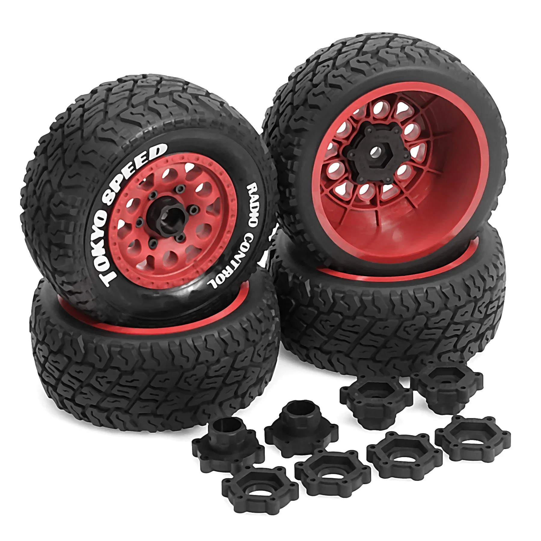 ยางรถบรรทุกแบบสั้นสำหรับสนามทะเลทรายขนาด 110 มม. ใช้ได้กับรถ ARRMA TRAXXAS UDR Yikong FS Baja Losi RC ขนาดหัวล้อ 12/14/17 มม.