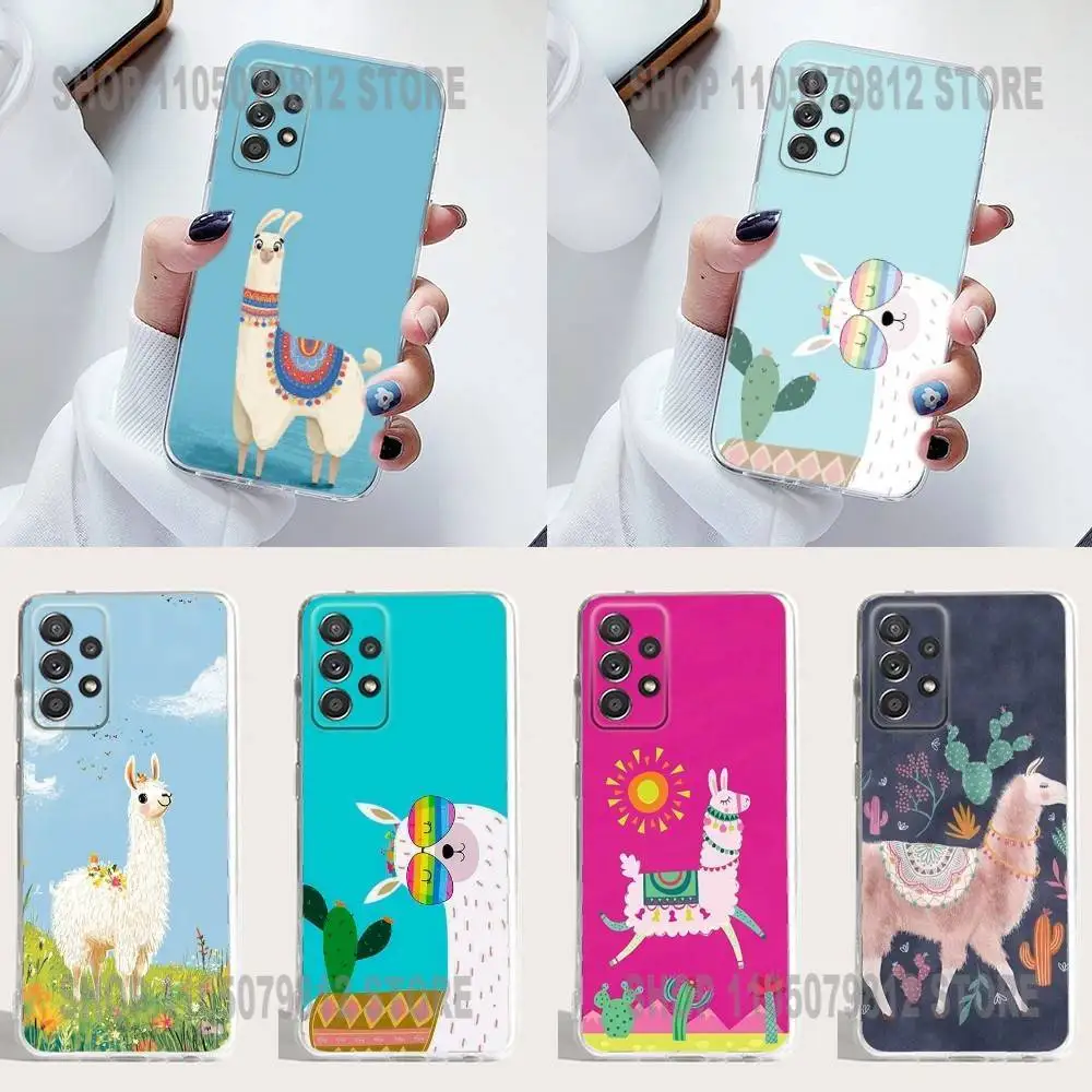 

Lama Llama Alpacas Soft Phone Case Silicone For Samsung S30,23,21,22,20 FE lite,S10,9,PIus Note20ultra Soft Transparent