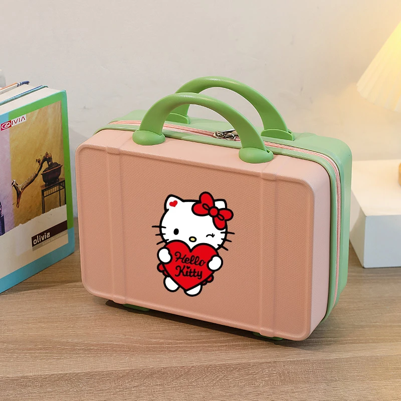 Hellokittys Cosmetic Case Sanrios Mini Suitcase Small 14 Inches Girl Kawaii Cartoon Suitcase Light Short Distance Suitcase