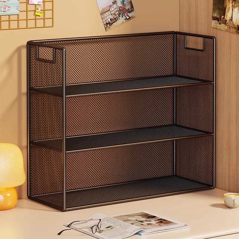 Student dormitory table simple bookshelf layered desk storage rack household small locker