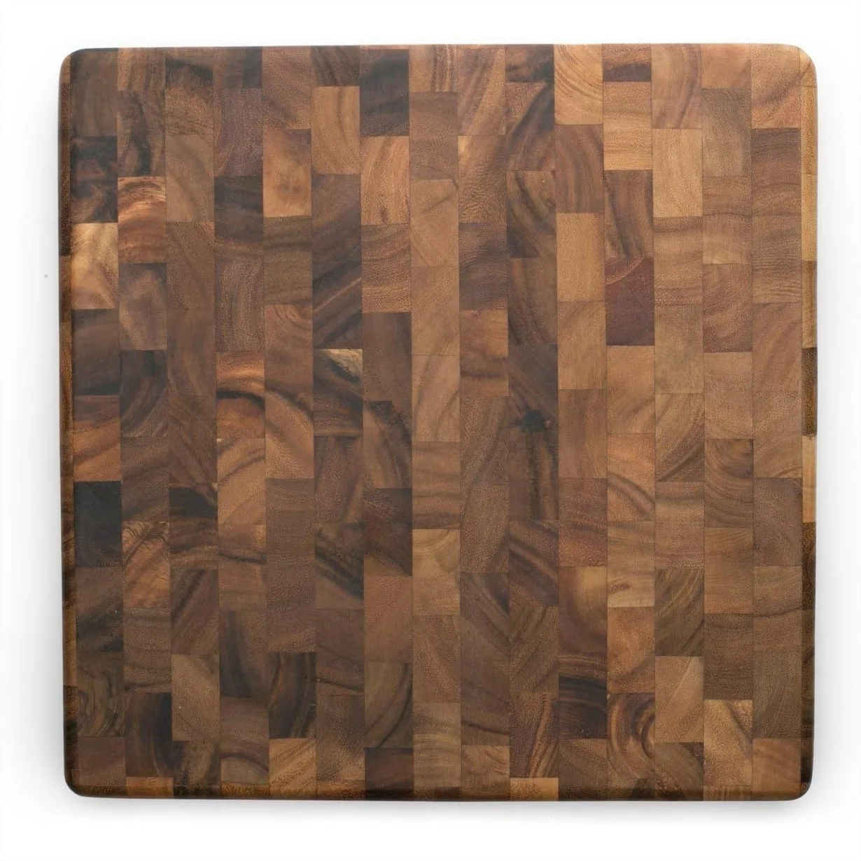 

End Grain Acacia Wood Cutting Board for Chopping and Serving with Rich Colors, 14x14x1.25 Inch