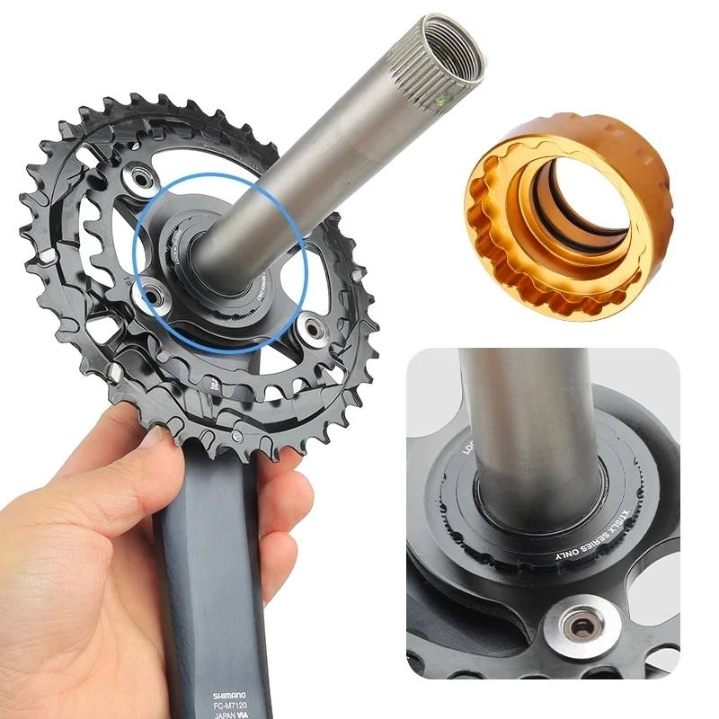 Bicycle 12 Speed Chainring Lock Ring Adapter Removal Tool Direct Mount Chainring Installation Tool For TL-FC41 M7100 M8100 M9100