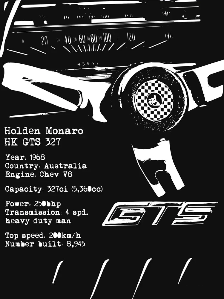 Camiseta Monaro GTS 327 Muscle Car. Novo 100% algodão manga curta o-pescoço casual camisetas masculinas tamanho S-3XL