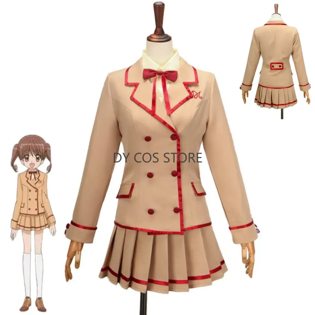 

Anime Yumeiro Patissiere Amano Ichigo Cosplay Costume Japan South Korea JK School Uniform Coffee Color Coat Woman Campus Suit