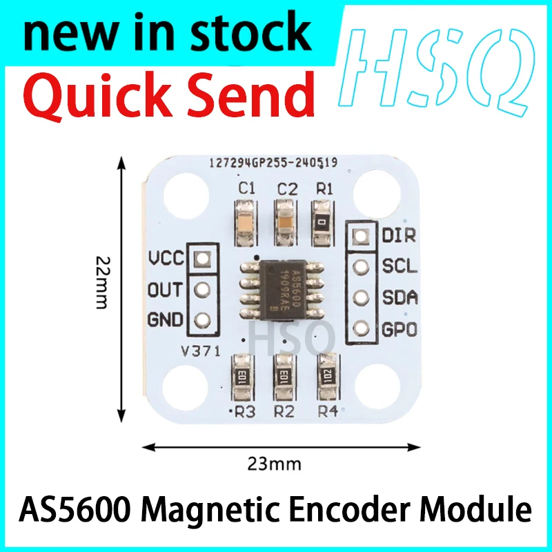 1PCS AS5600 Magnetic Encoder 12 Bit Programmable Non-contact Magnetic Induction Angle Measurement Sensor Module