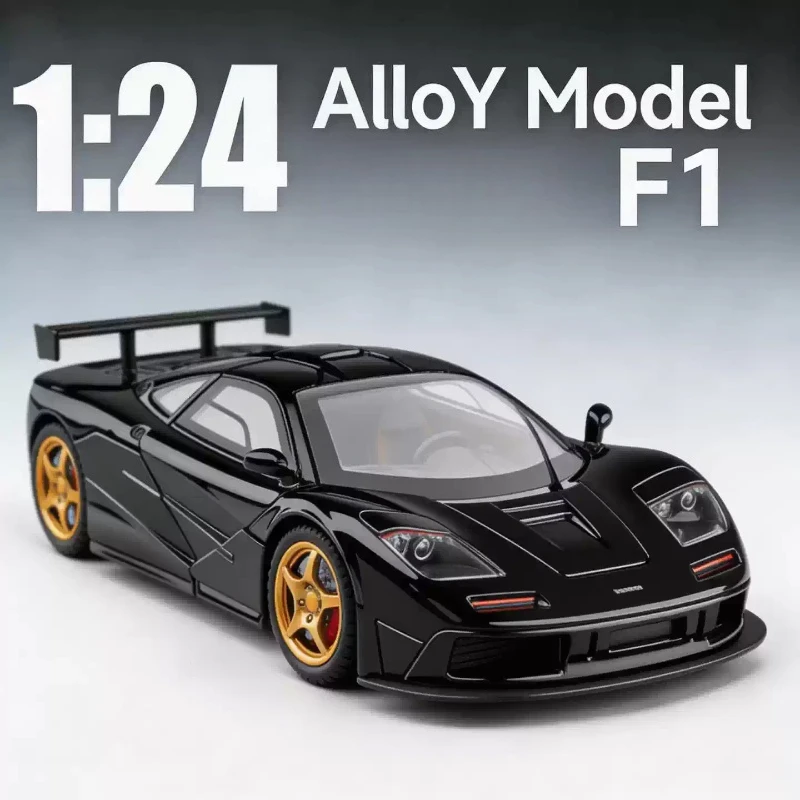 1:24 F1-LM GTR Alloy Sports Model Diecast Metal Sound Light Racing Car Vehicles Model Simulation Collection Toy Gift