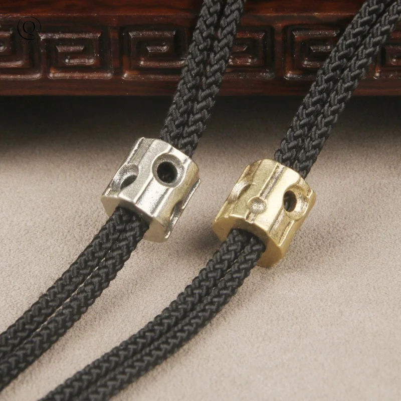 Simple Meteorite Crater Brass Knife Beads DIY Paracord Woven Lanyard Pendants Jewelry Accessories EDC Outdoor Tool Hangings Gift