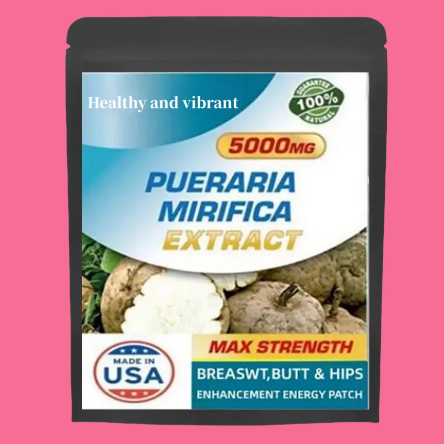 

Bigger Breast & Buttocks And Hips Enlargement Pure Pueraria Mirifica Extract Complex - Aguaje, Maca Powder 5000 Mg 5 Pcs/bag