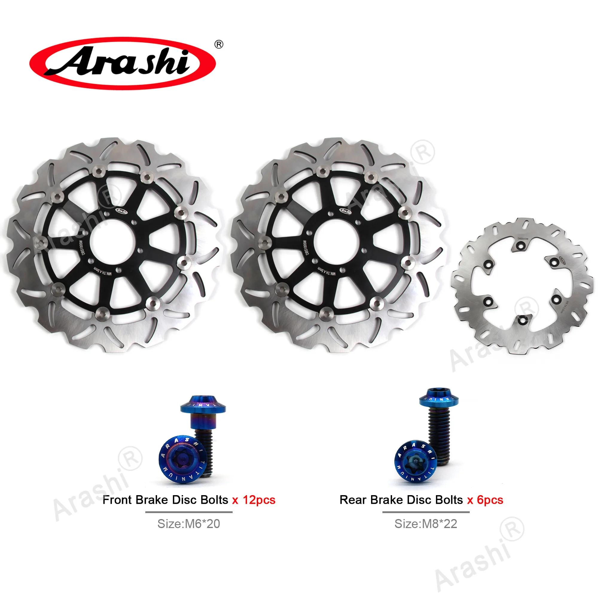 Arashi 1 Set For YAMAHA XJR 400 1995 1996 1997 1998 1999 2000 XJR400 CNC Full Floating Front Rear Brake Disc Brake Rotor