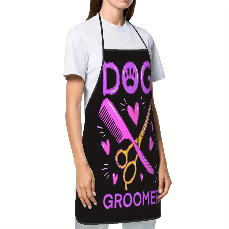 Paw Print Hair Tools Apron, Versatile for Kitchen, Cleaning, Barber & Housework Apron, Durable & Washable