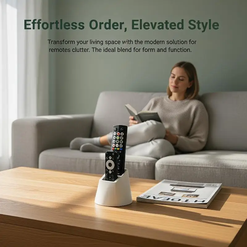 Dual Compartment TV Remote Holder Ideal for Neat and Tidy Desktop Organization
