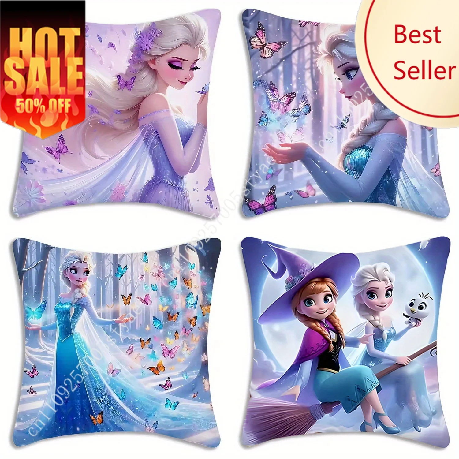 

Frozen Elsa Anna Pillowcase Disney Cartoon Pillow Case Sofa Bed Decoration Child Holiday Party Boy Girl Gift Custom Pillow Cover