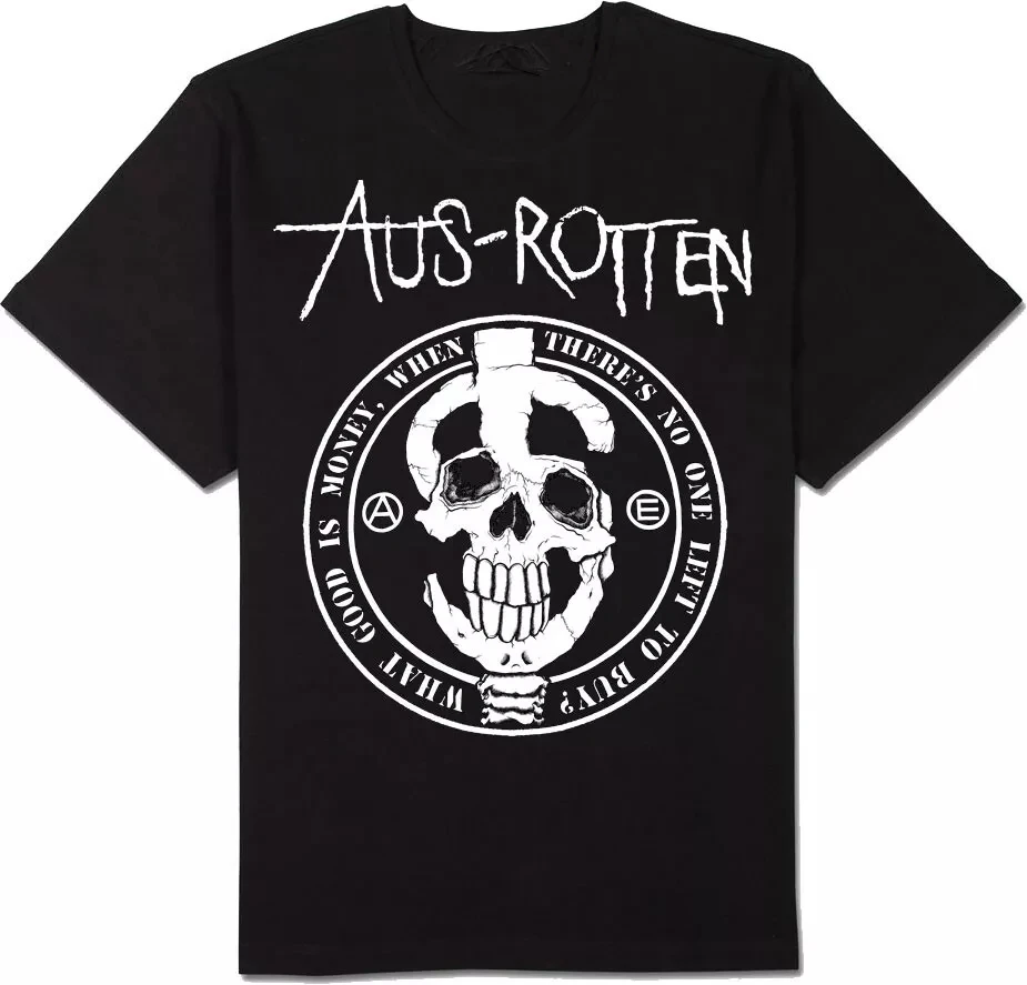 

Aus-Rotten Band Heavy Cotton Black All Size Unisex Classic Shirt T-shirt Graphic Short Sleeve Shirt Unisex Men Women Summer